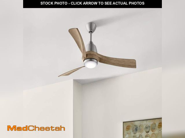 Lot 74-13226040 - Hampton Bay Sarper 52 in. Smart Indoor/Covered Outdoor Brushed Nickel Ceiling Fan with Integrated LE...