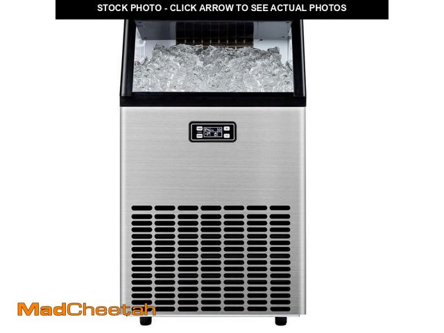Lot 74-13692479 - SIMZLIFE 17.6 in. 150 lb./24H Full Size Cube Freestanding Ice Maker in Silver, 33 lb Storage, 3 Ice ...