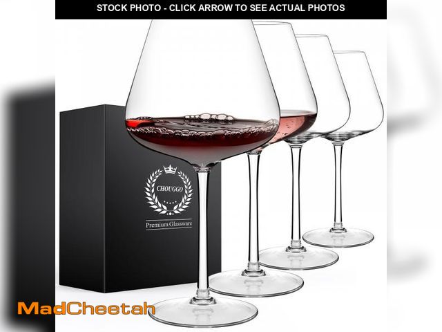 Lot 74-12304875 - Chouggo Super Large 28Oz Wine Glasses Set of 4, Hand Blown Crystal Red Wine or White Wine Burgundy G...
