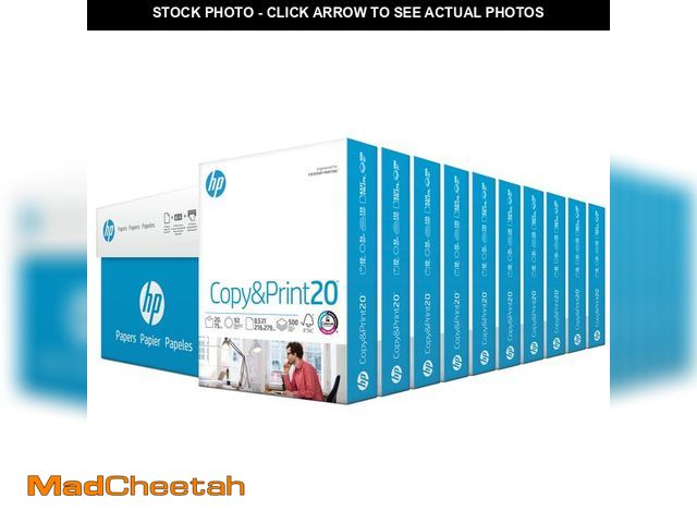 Lot 74-13788314 - HP Printer Paper | 8.5 x 11 Paper | Copy &amp;Print 20 lb | 10 Ream Case - 5,000 Sheets | 92 Bright ...