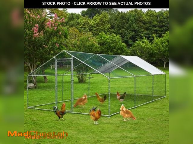 Lot 74-11724621 - TOETOL Extra Large Metal Chicken Coop Walkin Poultry Cage Hen Run House Rabbits Habitat Cage Spire S...