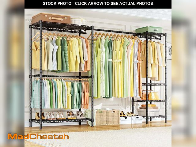 Lot 74-12801173 - Ulif E10 Heavy Duty Closet Organizer for Bedroom &amp; Laundry Room - Adjustable Clothes Rack with 8...