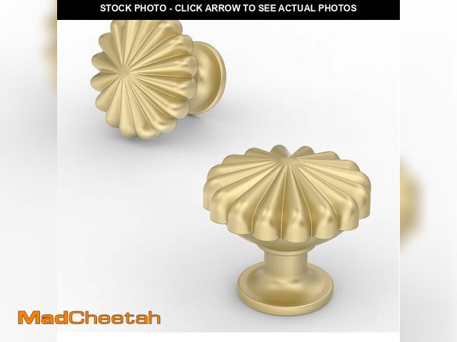 Lot 74-14357426 - Asidrama 10 Pack Brushed Gold Kitchen Cabinet Knobs - Dresser &amp; Drawer Knobs - Zinc Cabinet Hard...