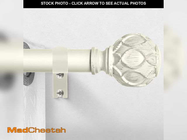 Lot 74-14335259 - HTZON White Curtain Rods for Windows:Farmhouse Boho Decorative Curtain Rod for Bedroom Living Room,H...