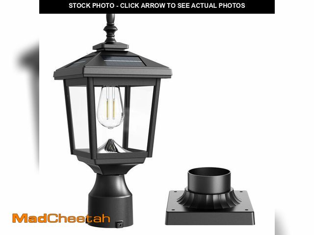 Lot 74-14380980 - Greluna Solar Post Light Outdoor, 60 Lumens Dusk to Dawn Lamp Post Light, Solar Powered &amp; Waterp...