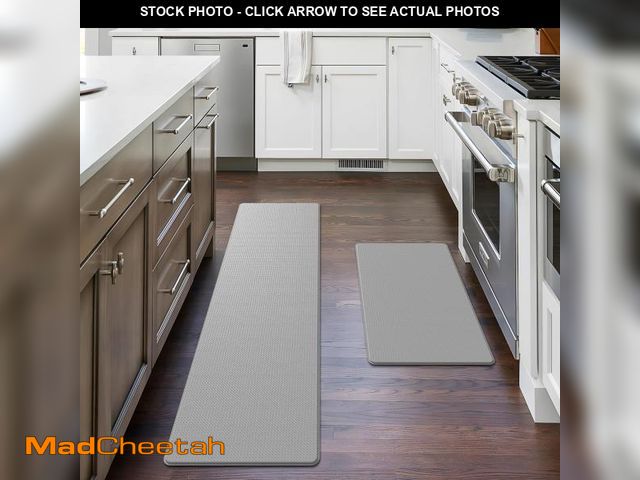 Lot 74-12417863 - Kitchen Mats for Floor 2 Piece Set, Comfortable Cushioned Anti-Fatigue Kitchen Rugs Non-Slip Waterpr...