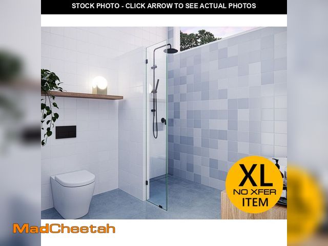 Lot 74-14224371 - Glass Warehouse Vela 12 in. W x 78 in. H Frameless Fixed Single Panel Shower Door in Oil Rubbed Bron...