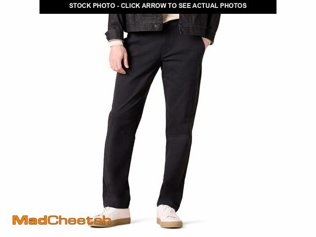 Lot 74-14425847 - Essentials Men's Straight-Fit Casual Stretch Khaki, Black, 32W x 32L - USED