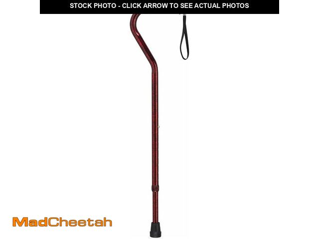 Lot 74-13041979 - Drive Medical Adjustable Height Offset Handle Cane with Gel Hand Grip, Red Crackle, Universal - UNUS...