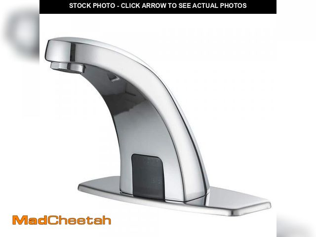 Lot 74-12365211 - HOMEMYSTIQUE Automatic Sensor Touchless Low Arc Single Hole Bathroom Sink Faucet with Deck Plate in ...