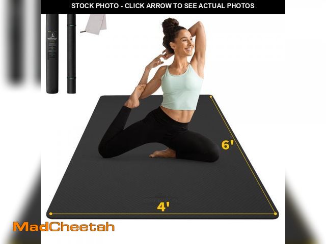 Lot 74-12525489 - *SEE DETAILS* CAMBIVO Large Yoga Mat (6'x 4'), Extra Wide Workout Mat for Men and Women, 1/3 &amp;1/...