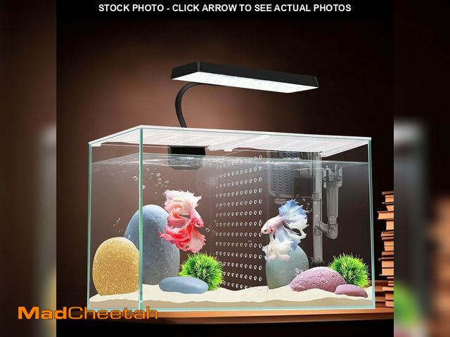 Lot 74-12437615 - iPriro 3 Gallon 12.6" L Fish Nano Glass Aquarium, with Separator Plate for Betta, Multi-Functional S...