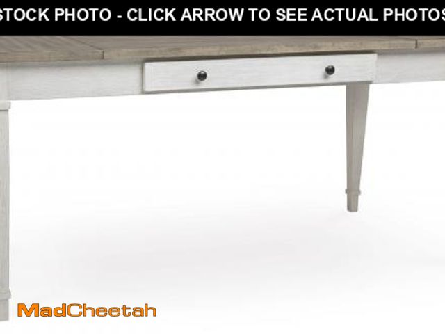 Lot 74-12358989 - Signature Design by Ashley Skempton Farmhouse Rectangular Dining Room Table with Storage, White &amp...