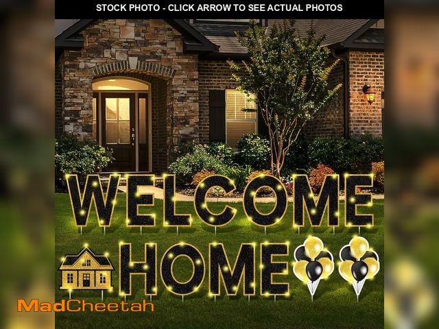 Lot 74-12707685 - Yerliker 14 Pcs Welcome Home Yard Sign with Stakes LED Light 12.6" Welcome Home Lawn Sign Outdoor Ya...
