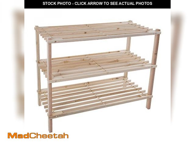 Lot 74-12137244 - Shoe Storage Rack - 3-Tier Wood Shoe Organizer for Closet, Bathroom, Entryway - Footwear Shelf Holds...