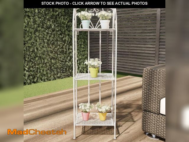 Lot 74-12044258 - Pure Garden Plant Stands Set of 2 Indoor or Outdoor Nesting Wrought Iron Metal Round Decorative Pott...