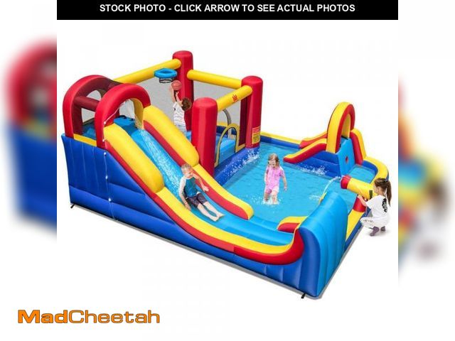 Lot 74-12168381 - Inflatable Bounce House Water Slide Giant Kids Water Park w/Double Slides without Blower - UNUSED