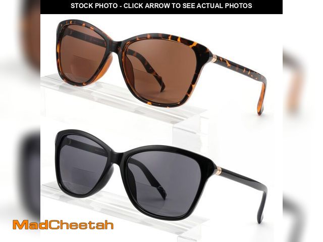 Lot 74-12717141 - SKYOLUY Premium Bifocal Reading Sunglasses for Women, Retro Cateye Sun Readers UV400 Protection, Cla...