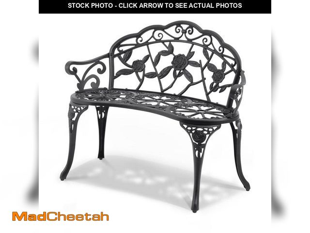 Lot 74-12746776 - SVOPES Outdoor Garden Bench, 38.8 in. Metal Bench, 480 lbs. Capacity, Patio Bench with Backrest and ...