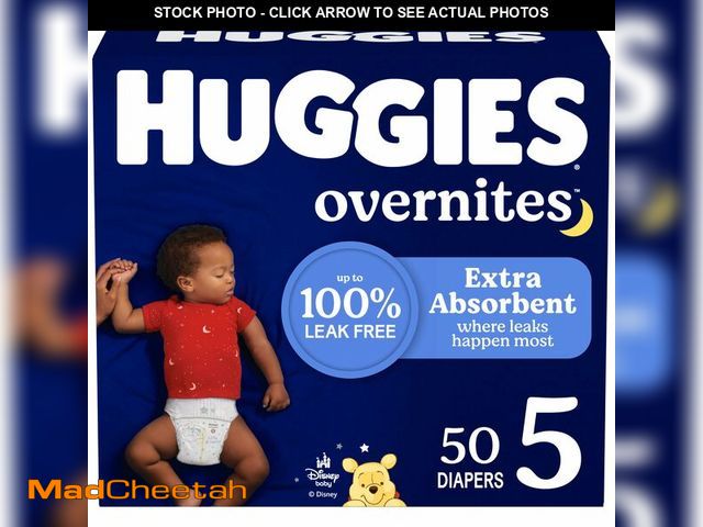 Lot 74-13950725 - Huggies Overnites Size 5 Overnight Diapers (27+ lbs), 50 Ct, Packaging May Vary - UNUSED