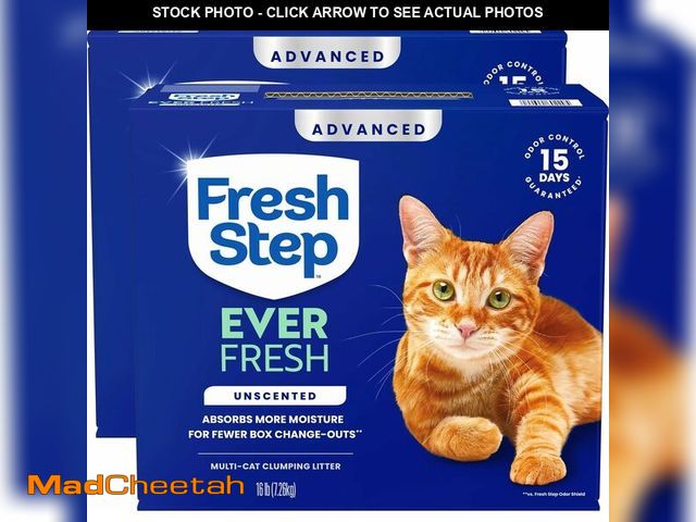 Lot 74-13382321 - Fresh Step Ever Fresh Advanced Multi Cat Clumping Litter, Unscented, 16 lb Each, Pack of 2 (Package ...