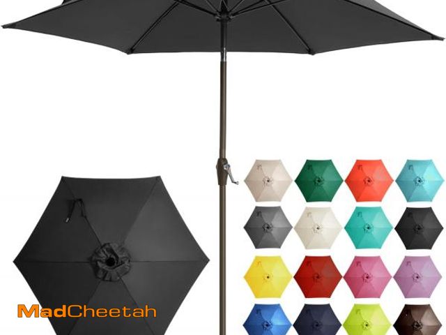 Lot 74-12043616 - Ayge 7.5FT Large Outdoor Patio Umbrella Market Table Umbrella-UV Resistant, Easy Push Button Tilt an...