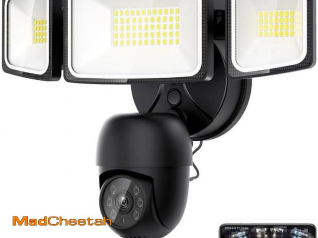 Lot 74-12330110 - Onforu Floodlight Camera 360ÃÂ° View 2K HD Video Security Camera Outdoor, 5500LM Motion-Activated S...