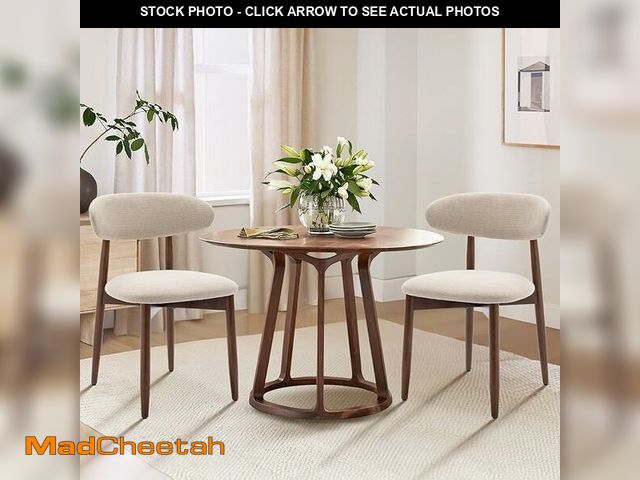 Lot 74-13087411 - COLAMY Wooden Dining Chairs Set of 2, Modern Fabric Upholstered Kitchen Side Chairs, Farmhouse Dinin...