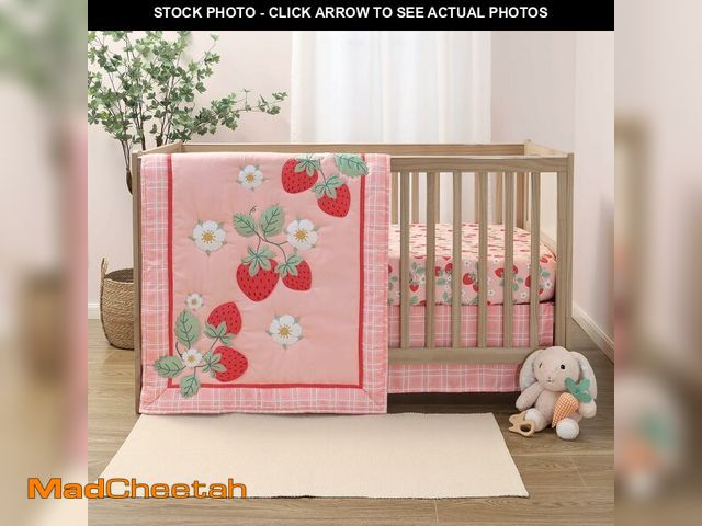 Lot 74-14153723 - The Peanutshell Strawberry Sweet 3-Piece Baby Girl Crib Bedding Set Ã¢â¬â Pink Nursery Bedding, C...