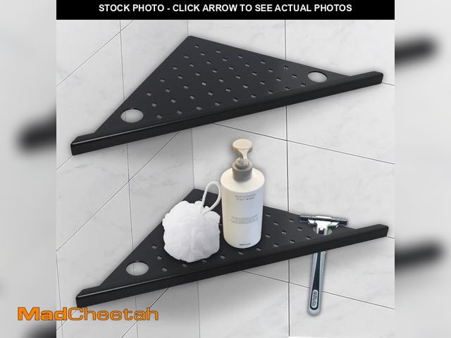 Lot 74-12510378 - mivndeeopu Corner Shower Shelves 2-Pcs, 10" Rustproof 304 Stainless Steel Shower Corner Shelf with R...