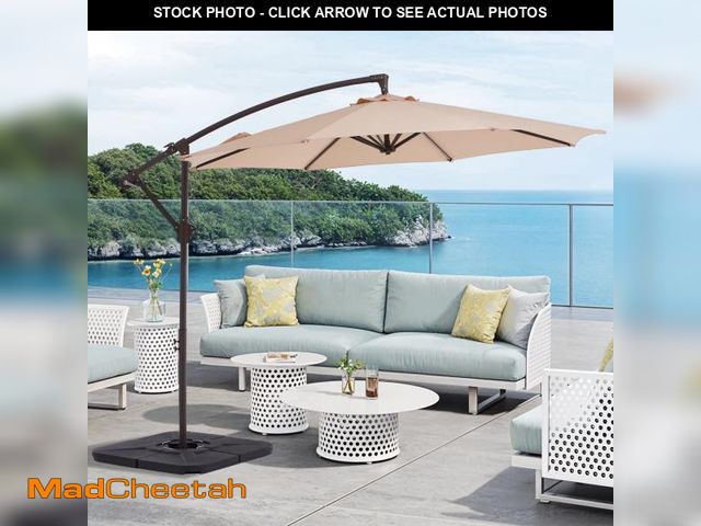 Lot 74-14609002 - FUNDAZE 10ft Patio Umbrella, Hanging Cantilever Offset Outdoor Umbrella with Tilting for Deck Backya...