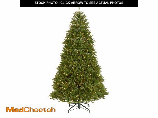 Lot 74-12819582 - National Tree Company Pre-Lit Artificial Full Christmas Tree, Green, Dunhill Fir, White Lights, Incl...