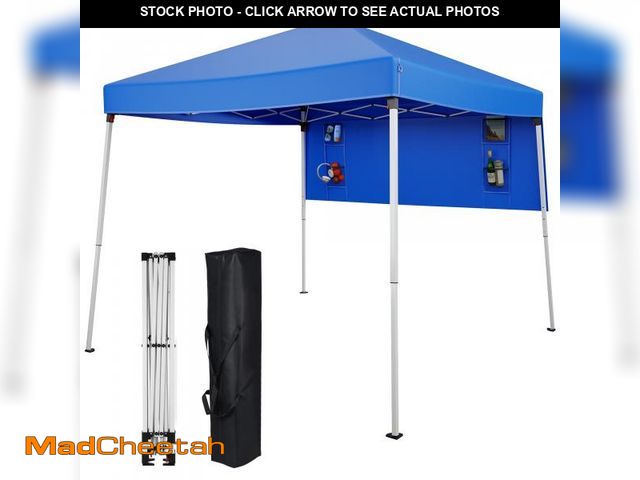 Lot 74-12376283 - Vecukty 8ft x 8ft Top/10ft x 10ft Base Pop up Canopy Tent With Four Storage Bags For Garden,Beach In...