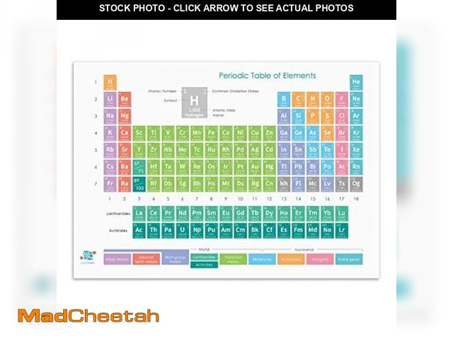 Lot 74-12508538 - LiFe Chem 2022 Chemistry Periodic Table of Elements Poster (34 x 48 in) for Classroom, Laboratory, H...