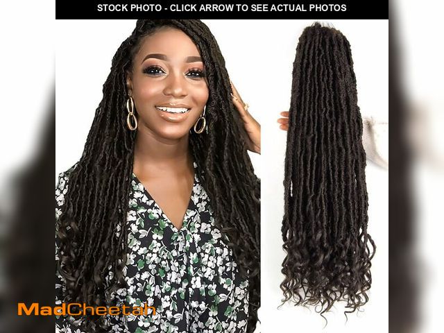 Lot 74-14300280 - Niseyo Wild Locs 24 Inch Distressed New Faux Locs with Curly Ends 8 Packs Long Soft Pre-looped Godde...