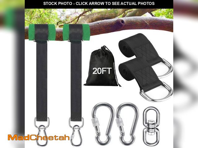Lot 74-14433694 - Werflyto Safe Tree Swing Hanging Straps Kit, 3FT/10FT/15FT/20FT, Heavy Duty Holds 5500LBS Extra Long...