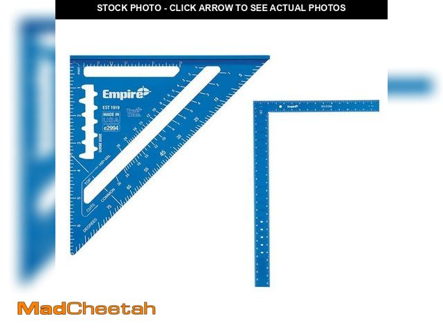 Lot 74-14290790 - Empire 7 in. Laser Etched Aluminum Rafter Square and 16 in. x 24 in. Laser Etched Framing Square (2-...