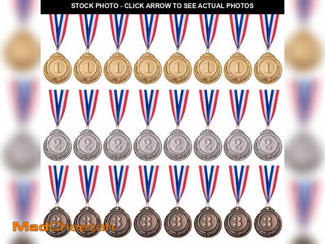 Lot 74-12602678 - Favide 24 Pieces Gold Silver Bronze Award Medals-Winner Medals Gold Silver Bronze Prizes for Competi...
