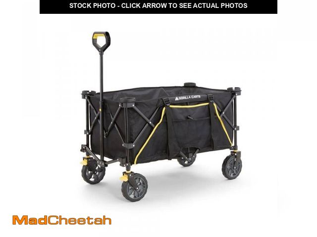 Lot 74-11950356 - GORILLA CARTS 7 cu. ft. (36 in. x 21 in. x 15 in.), Oversized Outdoor Folding Utility Wagon, Expanda...