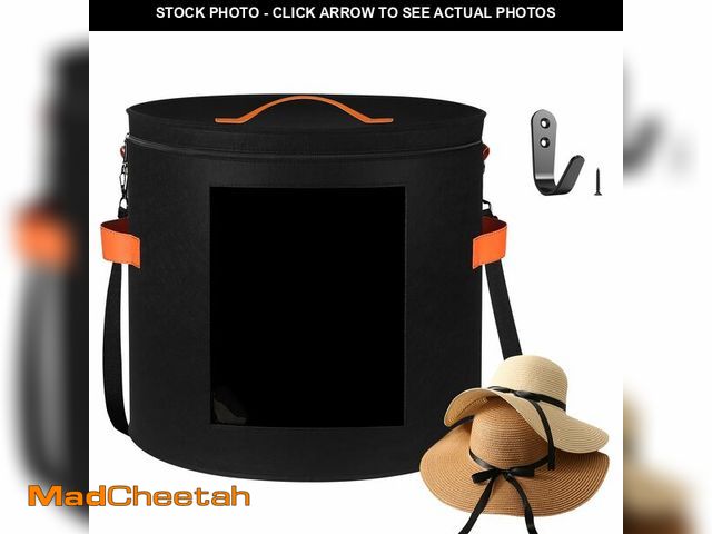 Lot 74-13571177 - kushon Oversized Hat Storage Box for Women &amp; MenÃ¯Â¼Å19" D x 17" H Cowboy Hat Boxes with 1 Wood...