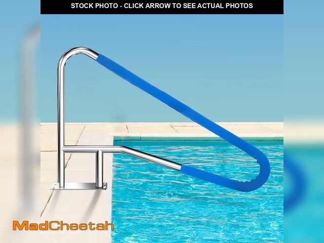 Lot 74-12242281 - 52x32 Inground Pool Rail, Rustproof #304SS Swimming Pool Stair handrail with no-Slip Cover, mounting...