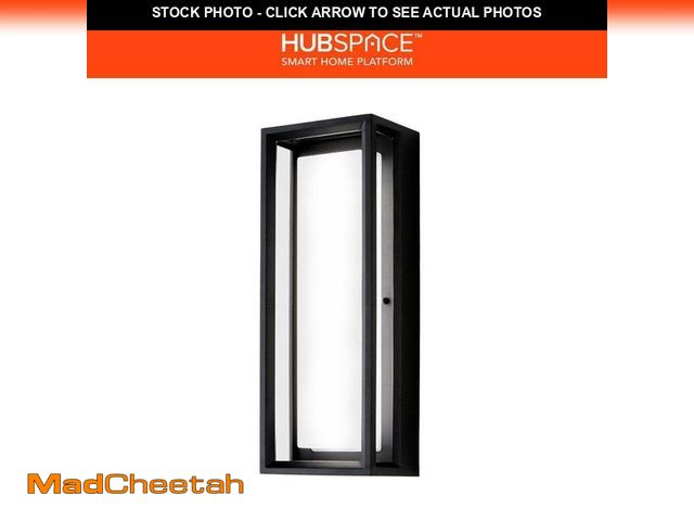 Lot 74-12745861 - Home Decorators Collection Rockwood 14.93 in. Black Modern Integrated LED Color Changing Outdoor Wal...