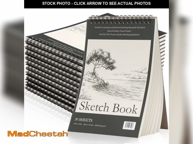 Lot 74-14381832 - Jexine 20 Pcs 5.5'' x 8.5'' Top Spiral Bound Sketch Book 30 Sheet Each(68lb/100gsm), Sketching Drawi...