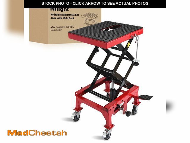 Lot 74-13673704 - Nilight Motorcycle Lift Table Jack 300 LBS Heavy Duty Hydraulic Motorcycle Scissor Jack Lifts Table ...