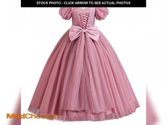 Lot 74-12437482 - IDOPIP Flower Girl Sequin Lace-up Bowknot Dress for Kids Wedding Bridesmaid Pageant Party Formal Lon...
