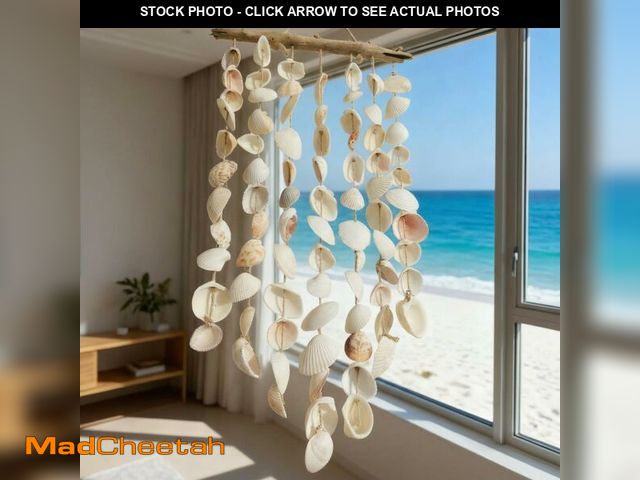 Lot 74-14270640 - Novabright Beach Seashell Wall Hanging Decor Beach Room Decor Farmhouse Rustic Coastal Decorations C...