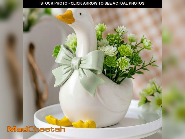 Lot 74-14274510 - Yiyiring Silly Goose Vase Cute Ceramic Flower Vase for Silly Goose Birthday Party Table Decorative H...
