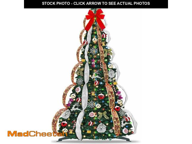 Lot 74-14250570 - 6 FT Prelit Pop Up Christmas Tree with 200 Warm White &amp; Multicolor Lights 8 Modes &amp; Timer Fu...