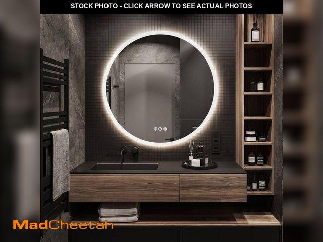 Lot 74-13822992 - KINWELL 24 in. W x 24 in. H Frameless Round LED Light Bathroom Vanity Mirror - UNUSED