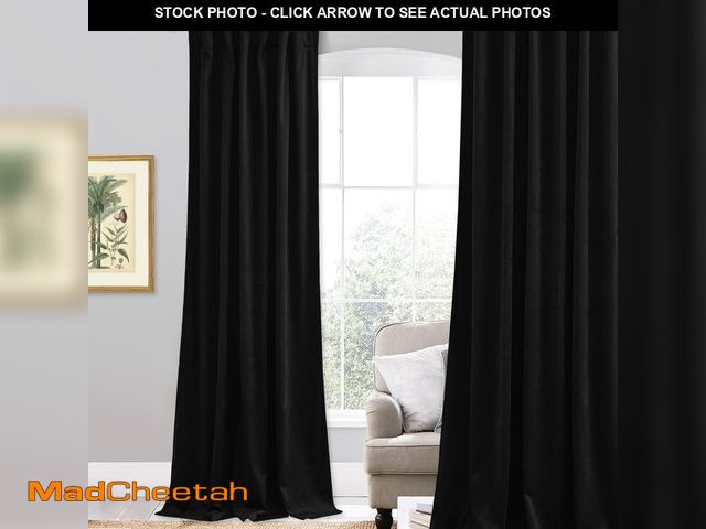 Lot 74-13548688 - StangH Black Velvet Curtains 108 inches Long for Living Room, Blackout Thermal Insulated Theater Dra...
